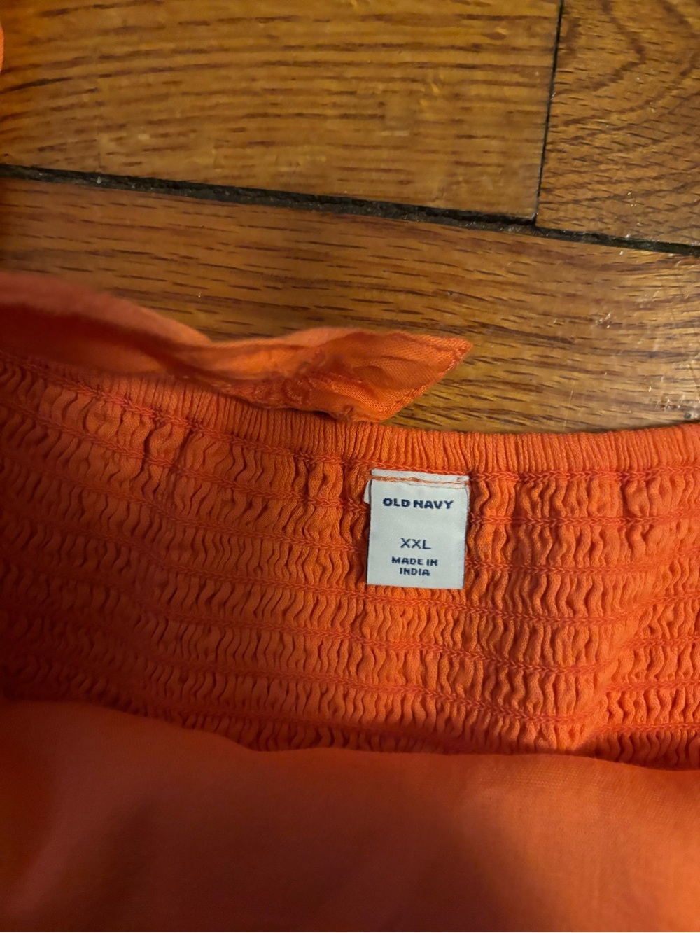Old Navy Orange Smocked Maxi Dress with Embroidery